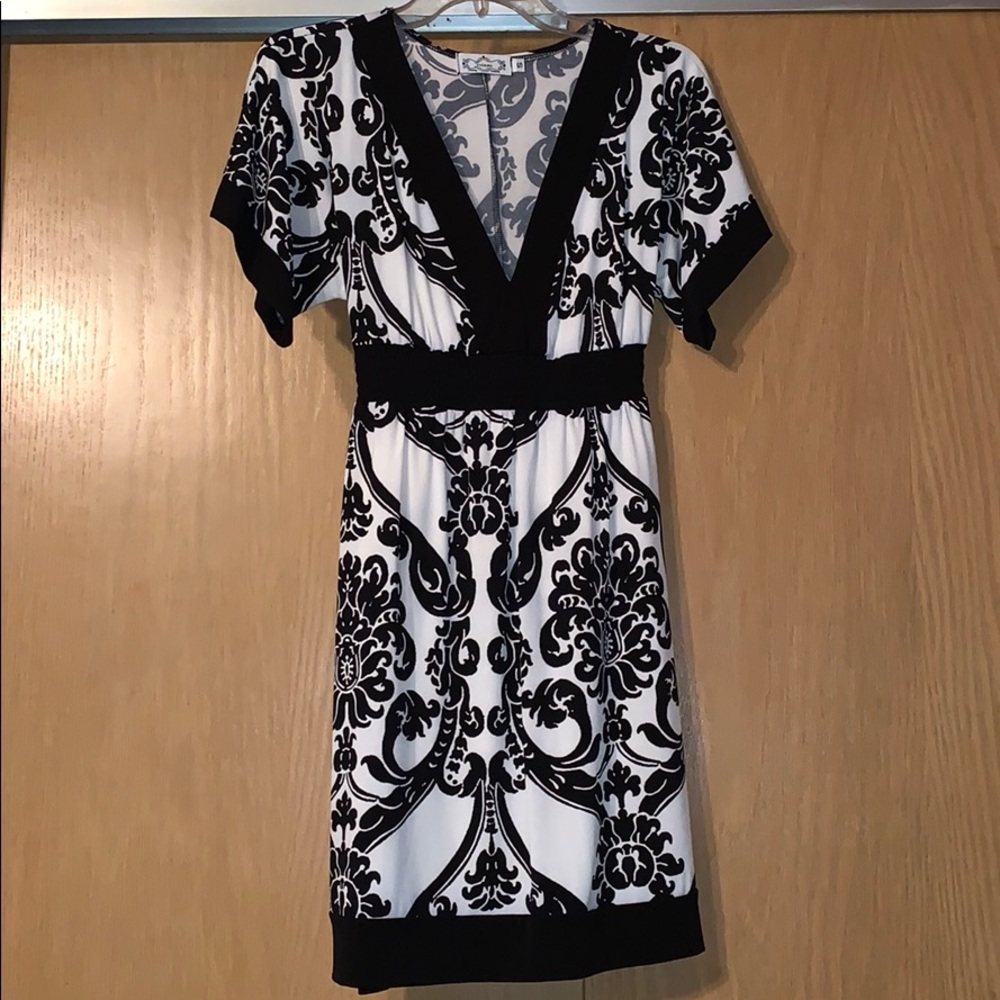 B&W Printed Dress - Picture 1 of 4